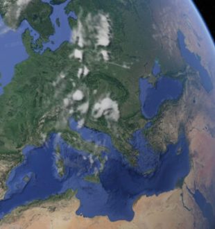 La France a du retard sur son objectif zéro carbone. // Source : Capture Numerama / Google Earth