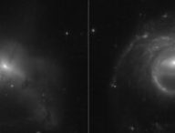 ARP-MADORE2115-273, à gauche. ARP-MADORE0002-503, à droite. // Source : NASA, ESA, STScI, Julianne Dalcanton (UW), Alyssa Pagan (STScI)