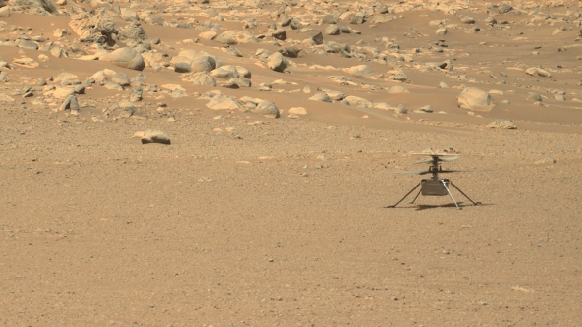 Ingenuity sur Mars, le 15 juin 2021. // Source : NASA/JPL-Caltech/ASU (photo recadrée)