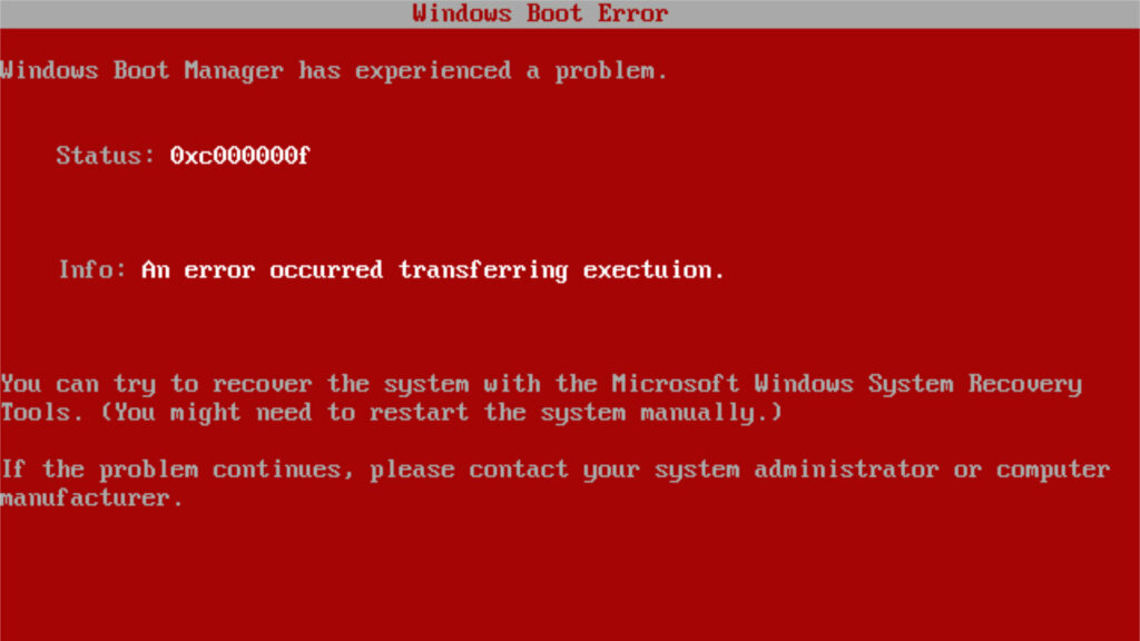 L'écran rouge de la mort présent dans certains version de Windows Vista // Source : w:en:Ih8evilstuff - Wikimedia