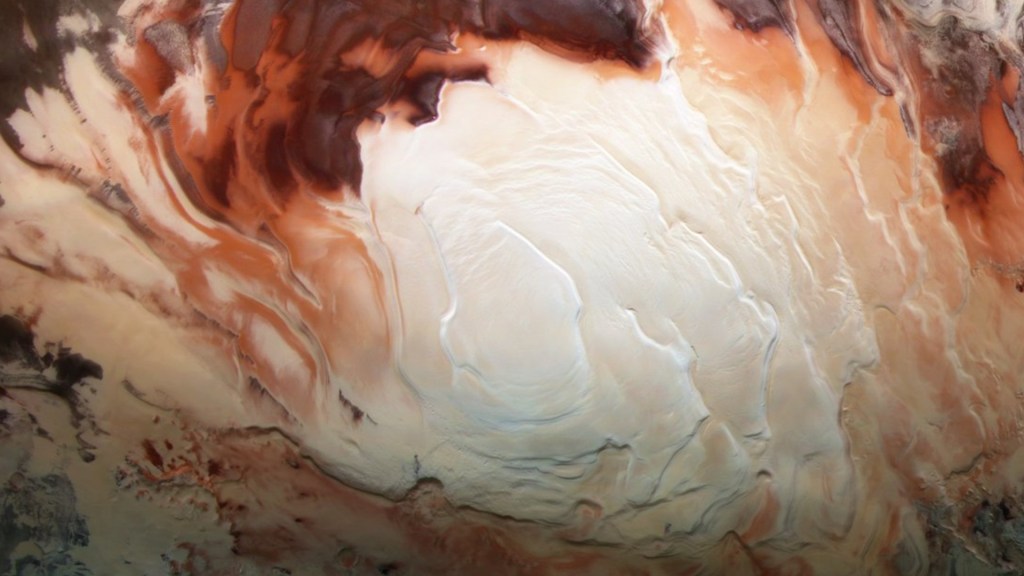 Le pôle Sud de Mars. // Source : ESA