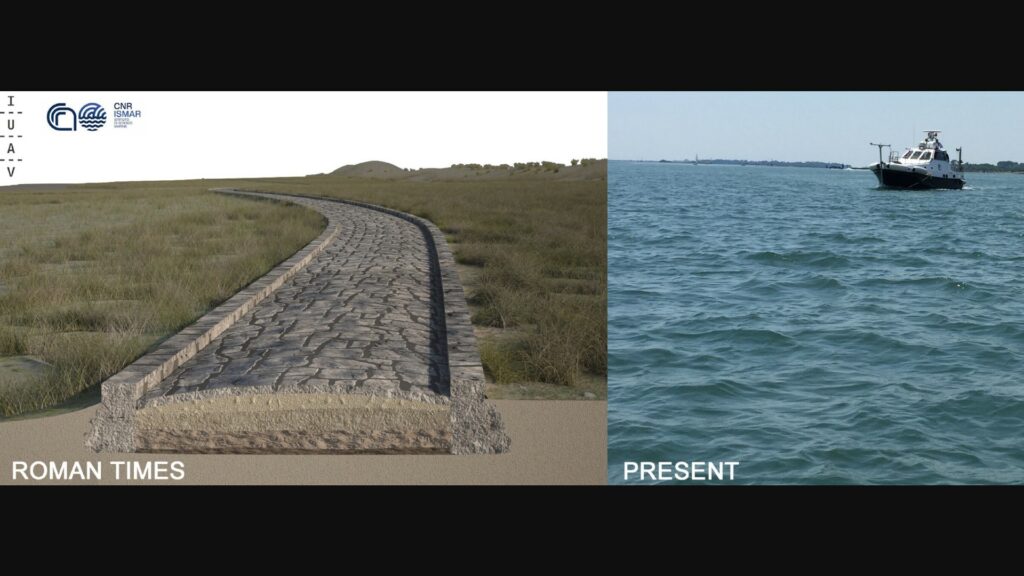 La route antique existait à l'époque où Venise n'était pas submergée par les eaux. // Source : Fantina Madricardo