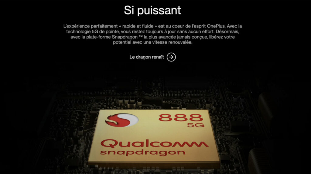 Équipé du même Snapdragon 888 que certains de ses concurrents, le OnePlus 9 souffre patfois de relantissements // Source : OnePlus