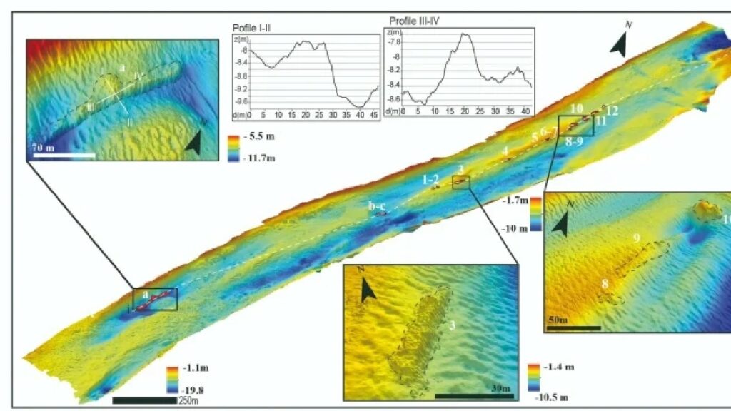 La route antique a pu être reconstruite en 3D grâce à un sonar. // Source : Fantina Madricardo