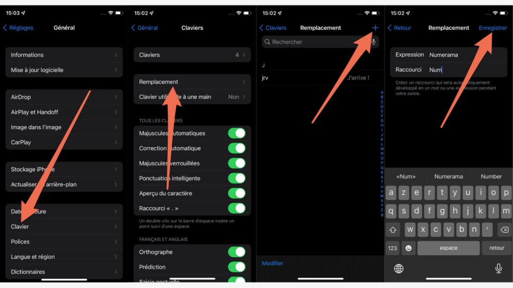 Comment remplacer une abbréviation sur iOS