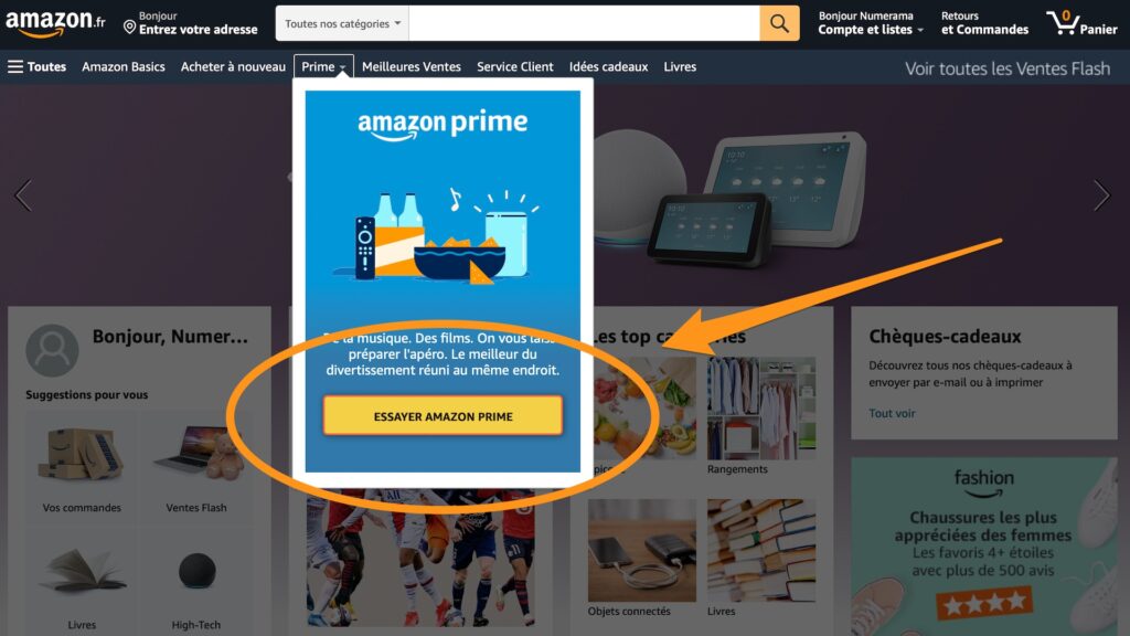Comment s'abonner à Amazon pour regarder le foot // Source : Capture d'écran Comment s'abonner à Amazon pour regarder le foot // Source : Capture d'écran