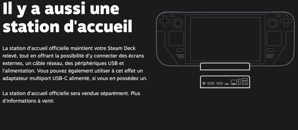 Dock pour Steam Deck // Source : Valve
