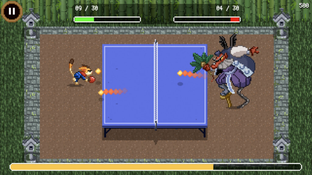 Prise d'écran du mini-jeu du tennis de table Prise d'écran du mini-jeu du tennis de table