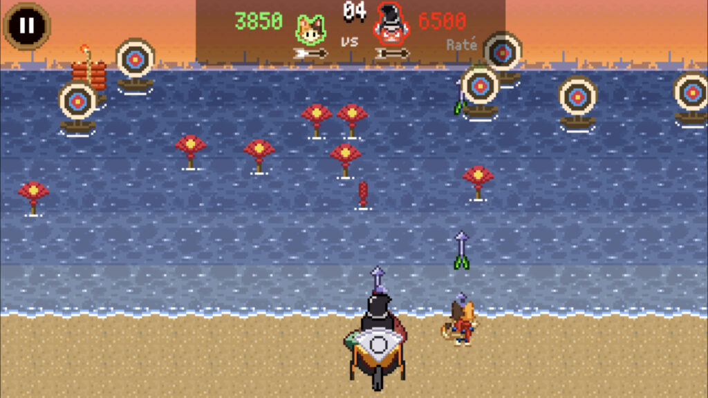 Prise d'écran du mini-jeu du tir à l'arc Prise d'écran du mini-jeu du tir à l'arc