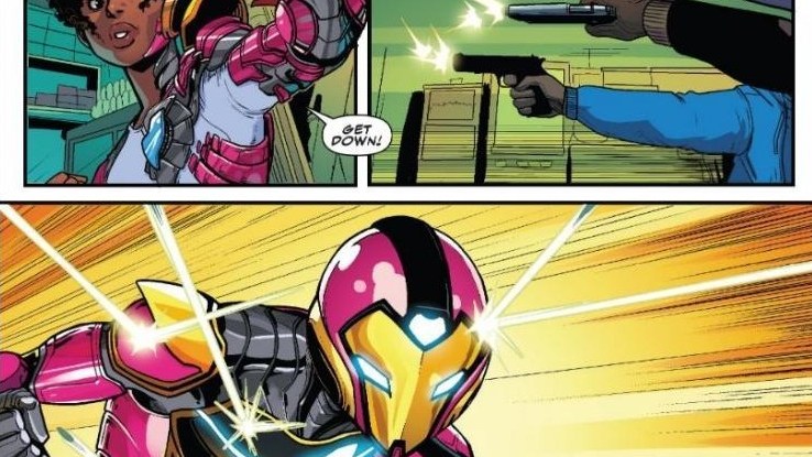 Extrait de comics Iron Heart. // Source : Marvel