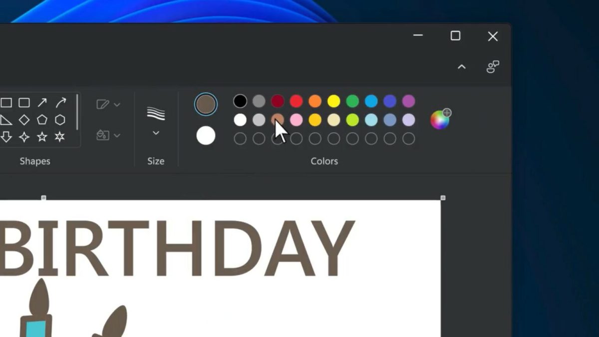 Paint sous Windows 11. // Source : Microsoft