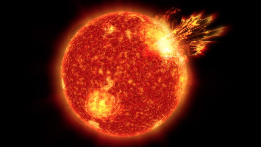 Le Soleil tel qu'il devait être il y a 4 milliards d'années. // Source : NASA's Goddard Space Flight Center/Conceptual Image Lab