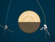 Représentation du survol de Vénus par BepiColombo et Solar Orbiter. // Source : ESA