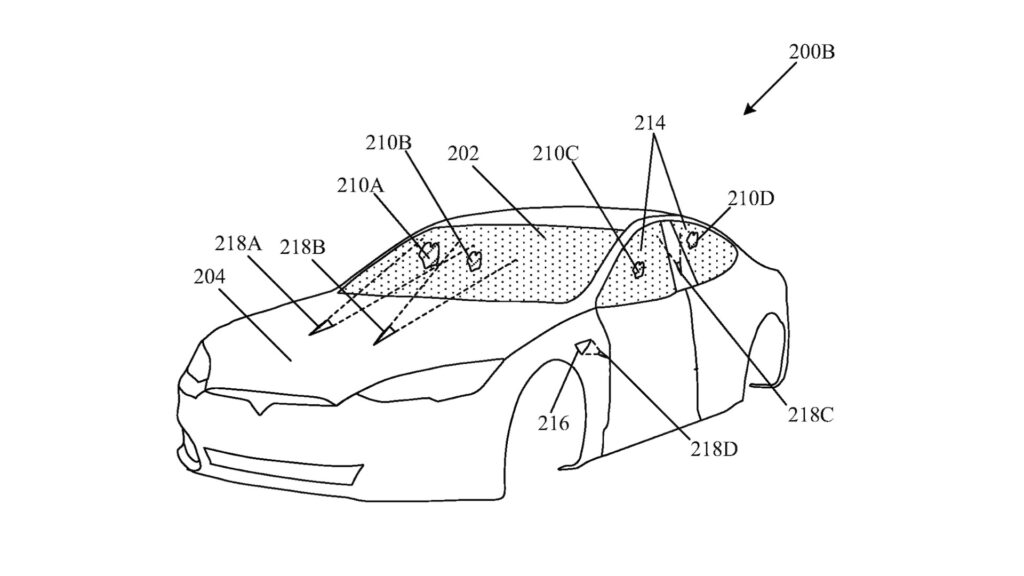 Des lasers pour nettoyer le pare-brise des Tesla // Source : Tesla Des lasers pour nettoyer le pare-brise des Tesla // Source : Tesla