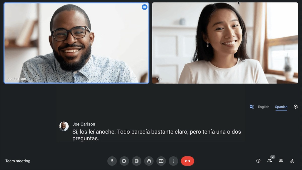 Google Meet traduction
