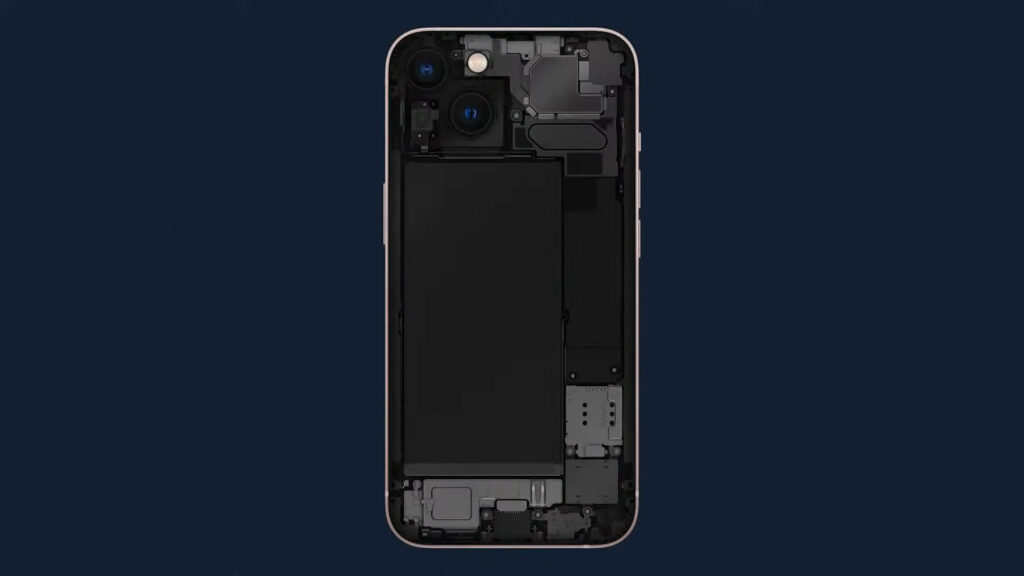 Les entrailles de l'iPhone 13 // Source : Apple