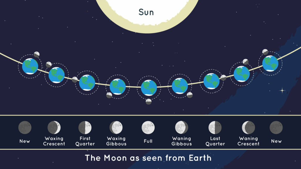 Les phases de la Lune. // Source : NASA/JPL-Caltech