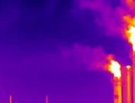 Des fuites de méthane dans l'air, invisibles sauf avec une caméra infrarouge. // Source : Clean Air Task Force