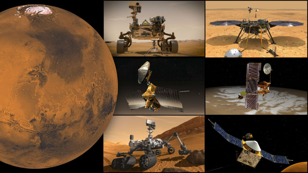 Les différentes missions de la Nasa sur Mars. // Source : NASA/JPL-Caltech