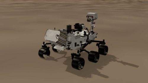 Représentation de Perseverance sur Mars. // Source : Capture d'écran rkinnett.github.io/rover3d