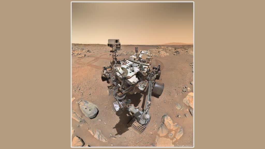 Le selfie de Perseverance avec « Rochette », assemblé par Thomas Appéré. // Source : Flickr/Nasa/JPL-Caltech/Thomas Appéré