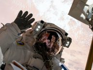 Thomas Pesquet dans l'espace le 25 juin 2021. // Source : Flickr/CC/Nasa Johnson (photo recadrée)