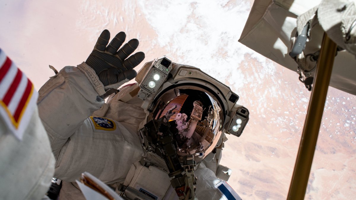 Thomas Pesquet dans l'espace le 25 juin 2021. // Source : Flickr/CC/Nasa Johnson (photo recadrée)