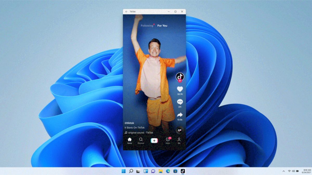TikTok sur Windows 11 // Source : Microsoft