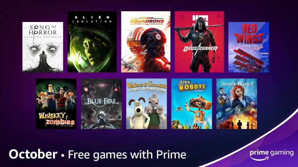 Les jeux offerts avec Amazon Prime en octobre // Source : Amazon Les jeux offerts avec Amazon Prime en octobre // Source : Amazon