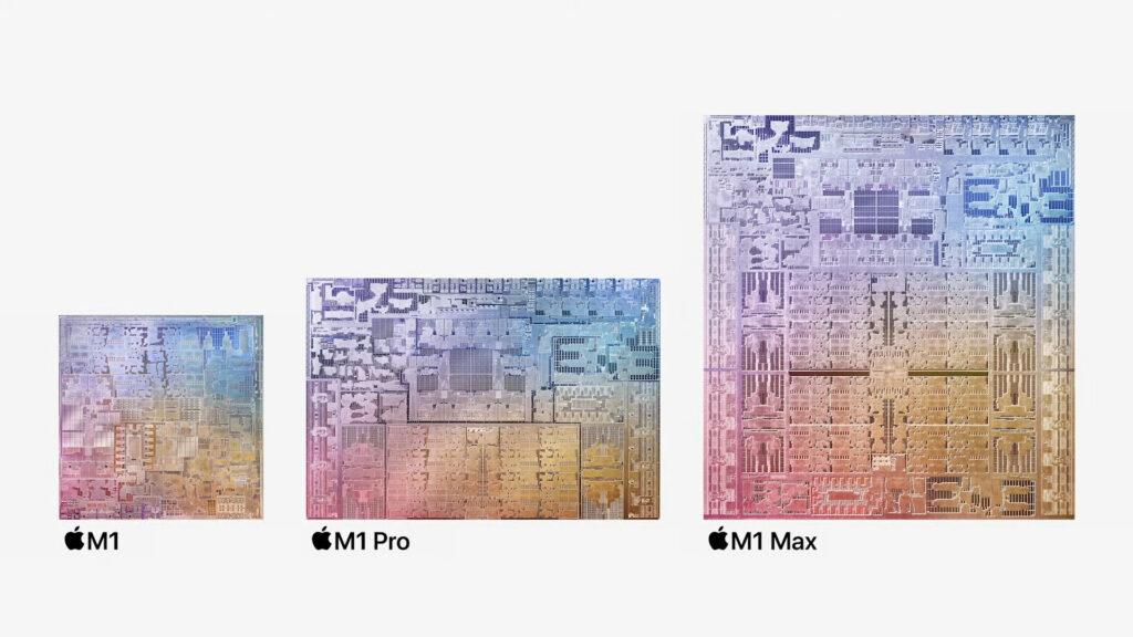 Les nouveaux processeurs Apple : M1 Pro et M1 Max // Source : Capture d'écran Numerama Les nouveaux processeurs Apple : M1 Pro et M1 Max // Source : Capture d'écran Numerama