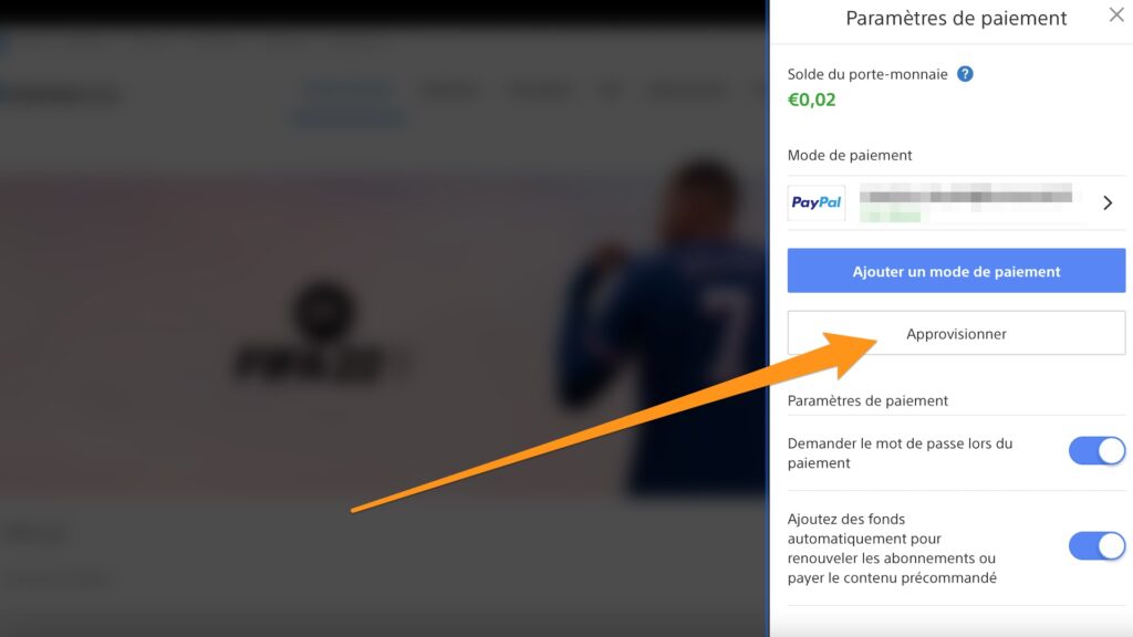 Comment alimenter son porte-monnaie virtuel PlayStation sur PC // Source : Capture d'écran