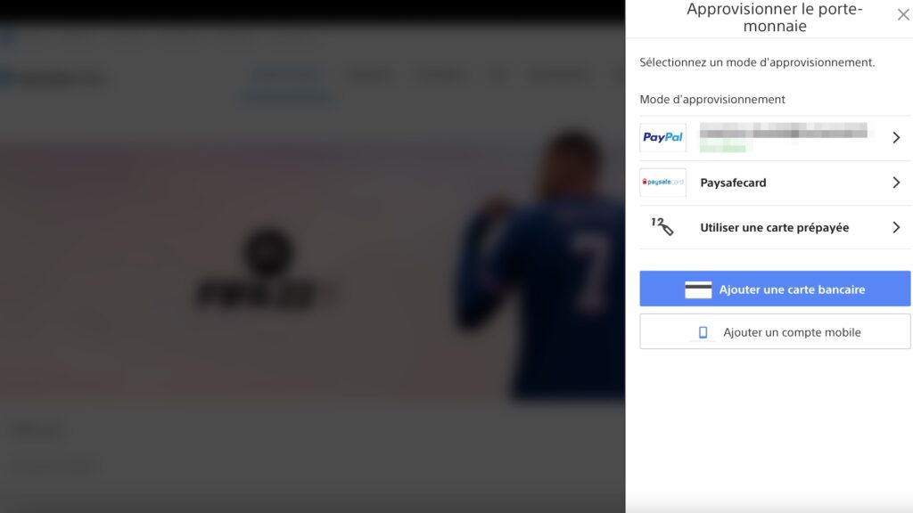 Comment alimenter son porte-monnaie virtuel PlayStation sur PC // Source : Capture d'écran Comment alimenter son porte-monnaie virtuel PlayStation sur PC // Source : Capture d'écran