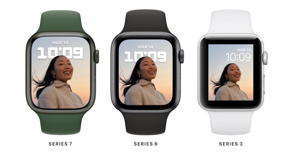 L'écran de l'Apple Watch ne cesse de grandir // Source : Apple