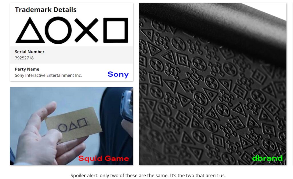Les logos Sony dans Squid Games // Source : Reddit/dbrand