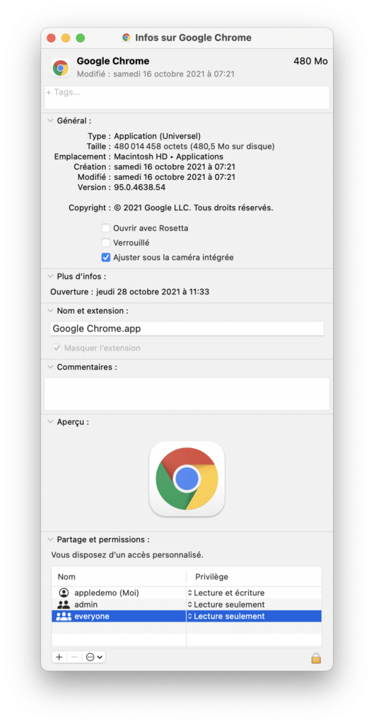 L'option cochée pour Google Chrome // Source : Capture d'écran Numerama L'option cochée pour Google Chrome // Source : Capture d'écran Numerama