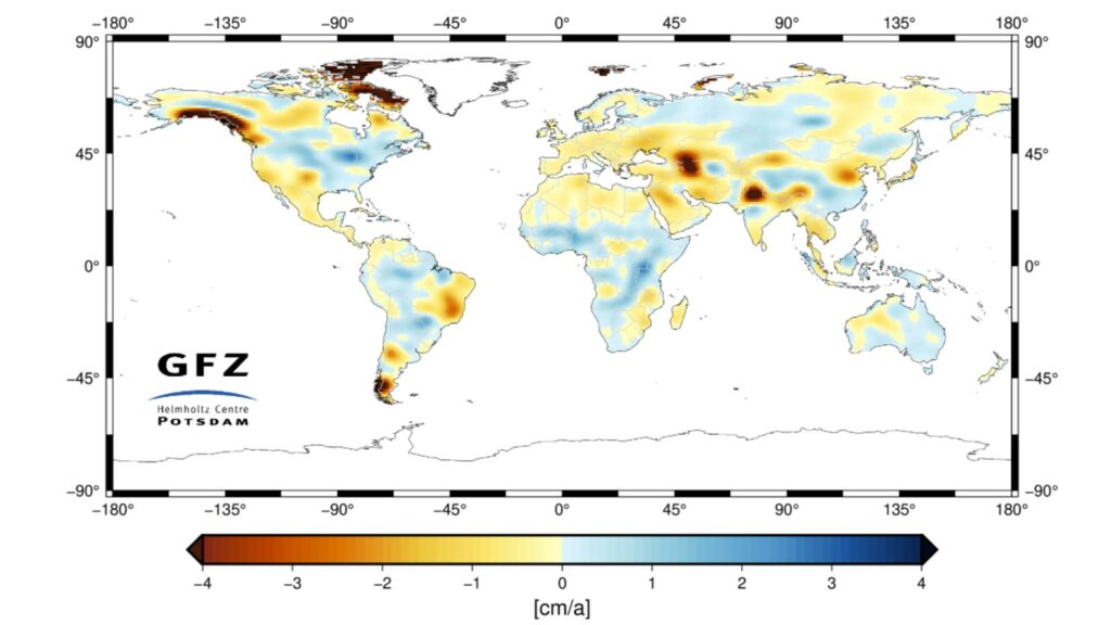 Les tendances mondiales dans les pertes de masse d'eau entre 1998 et 2021. // Source : Organisation météorologique mondiale