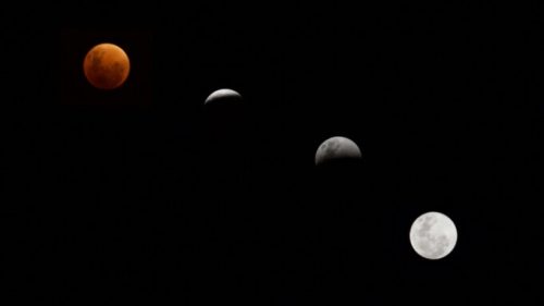 Éclipse de Lune, différentes étapes. // Source : Flickr/CC/Rodrigo Valla (photo recadrée)