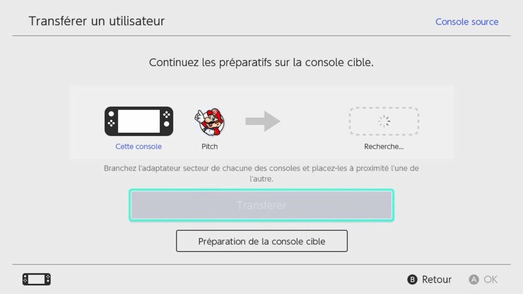 Transférer de données entre deux Nintendo Switch // Source : Maxime Claudel pour Numerama Transférer de données entre deux Nintendo Switch // Source : Maxime Claudel pour Numerama