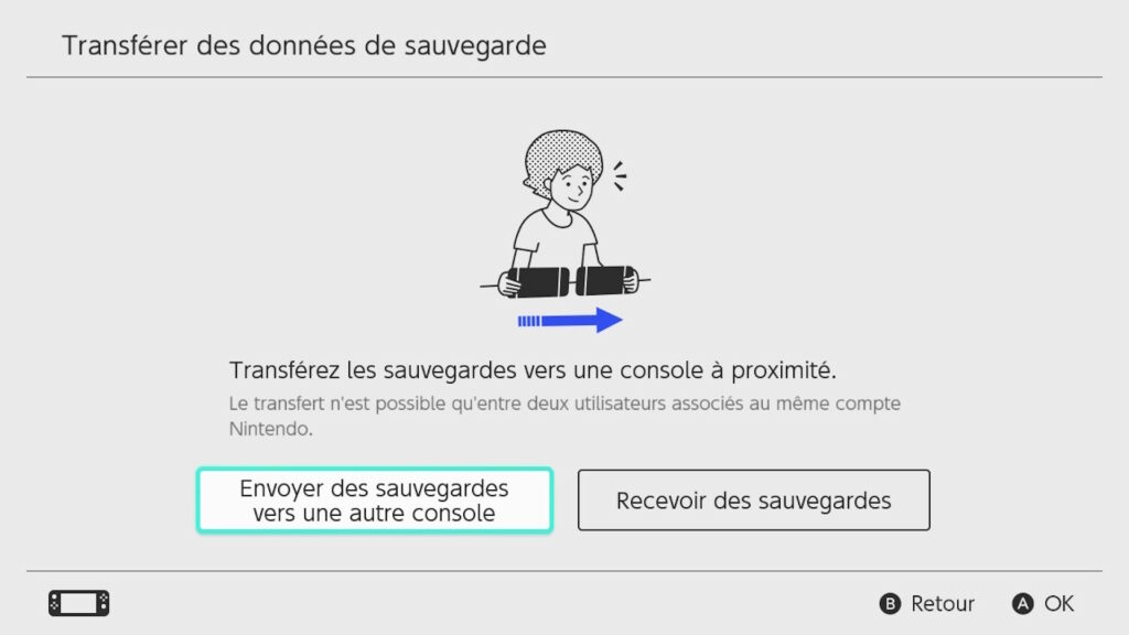 Transférer de données entre deux Nintendo Switch // Source : Maxime Claudel pour Numerama Transférer de données entre deux Nintendo Switch // Source : Maxime Claudel pour Numerama