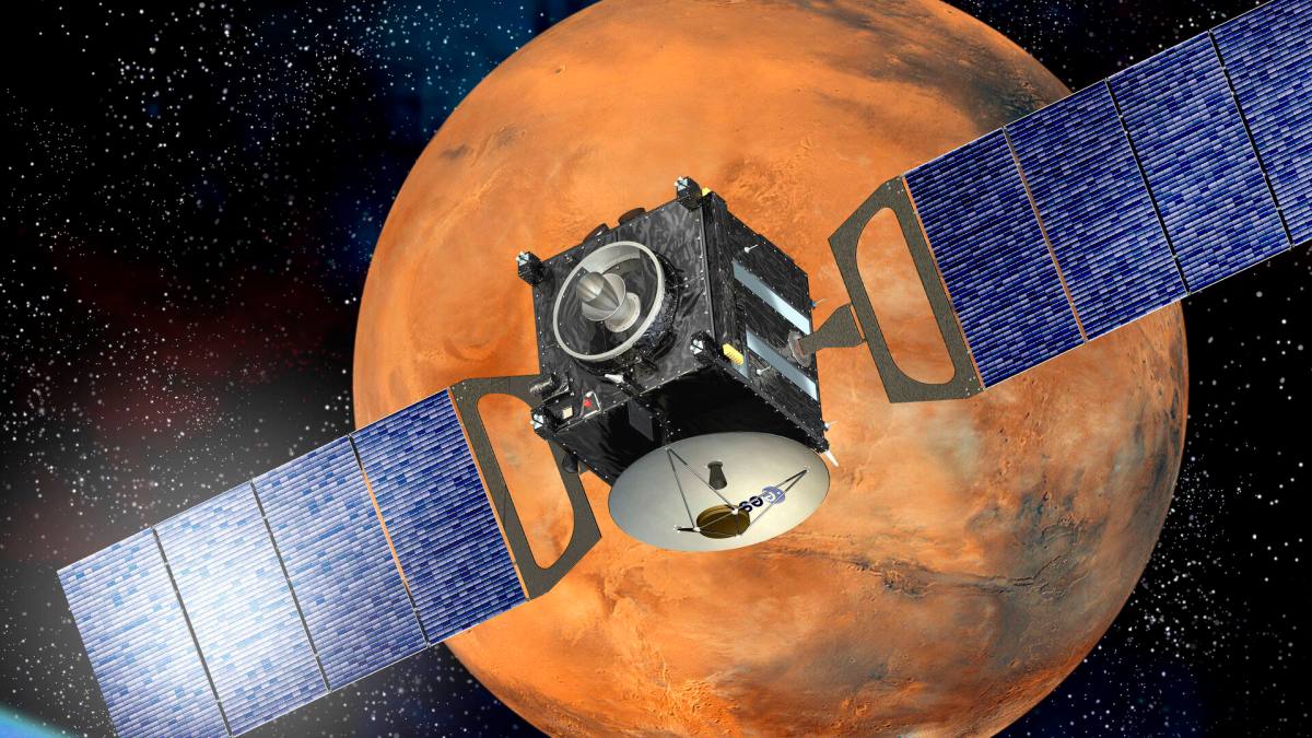 Vue d'artiste de Mars Express (image recadrée) // Source : ESA / D.Ducros