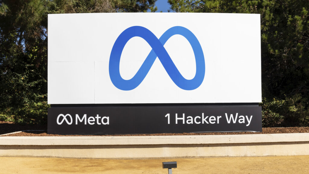 The new sign at the entrance to Meta (formerly Facebook) // Source: Facebook press photo