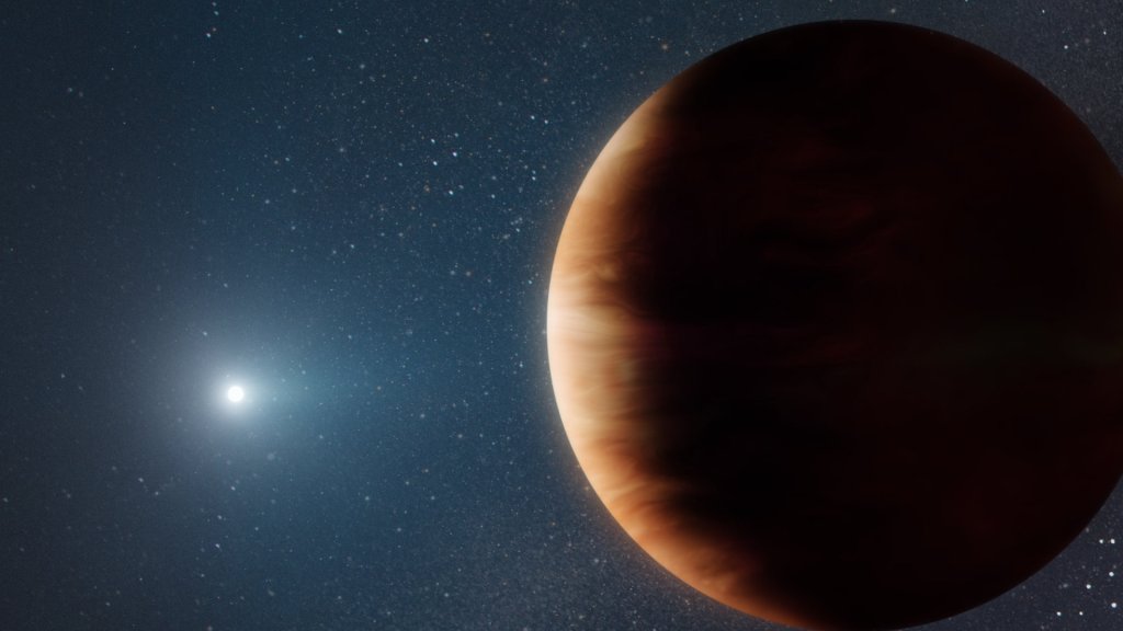 Vue d'artiste de l'exoplanète. // Source : W. M. Keck Observatory/Adam Makarenko