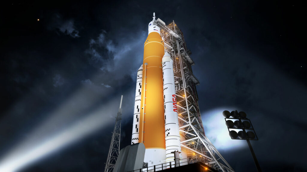 L'immense fusée SLS de la Nasa fera son premier vol en février 2022