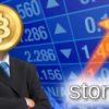 Un mème stonks mêlé à une représentation du bitcoin // Source : Montage Numerama