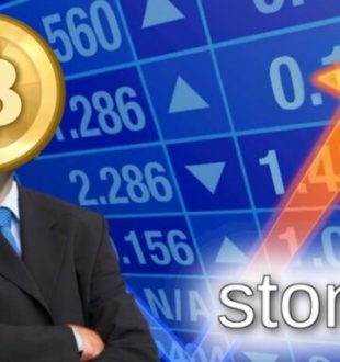 Un mème stonks mêlé à une représentation du bitcoin // Source : Montage Numerama