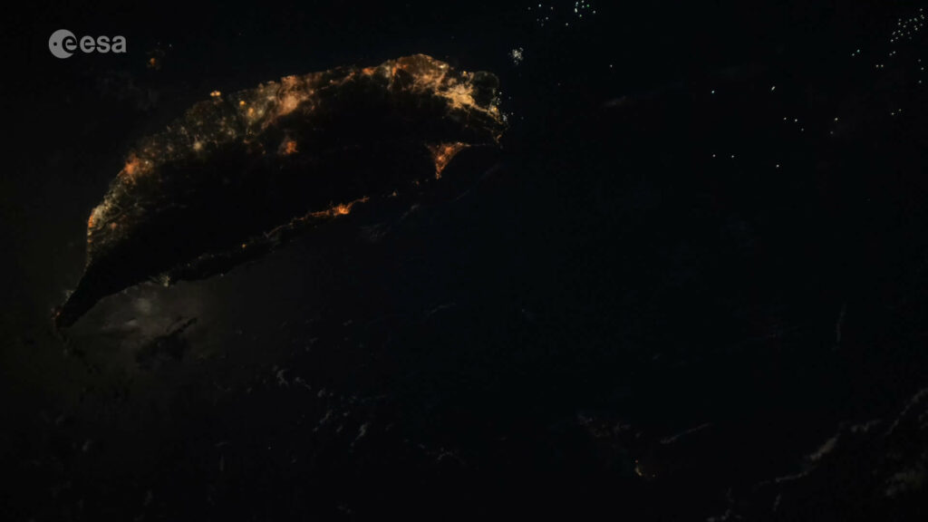 Taiwan vu de l'ISS. // Source : Capture d'écran YouTube ESA
