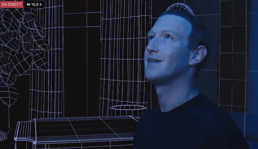 Mark Zuckerberg au cours du Facebook Connect du 28 octobre 2021 // Source : Facebook Live
