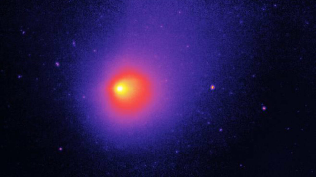La comète vue par le télescope Spitzer. // Source : NASA/JPL/Caltech/Ames Research Center/University of Arizona