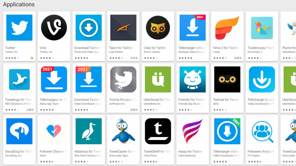 Les applications tierces pour accéder à Twitter pullullent sur Android // Source : Capture d'écran Les applications tierces pour accéder à Twitter pullullent sur Android // Source : Capture d'écran