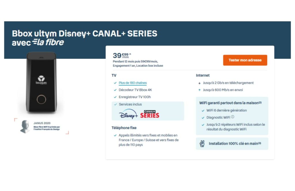 Les détails de la nouvelle offre Bbox Ulttym // Source : Bouygues Télécom Les détails de la nouvelle offre Bbox Ulttym // Source : Bouygues Télécom